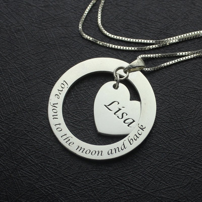 Custom Promise Necklace with Name Phrase Sterling Silver - Handmade By AOL Special