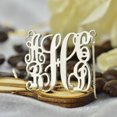 Customised 5 Initials Family Monogram Necklace Silver - Handmade By AOL Special