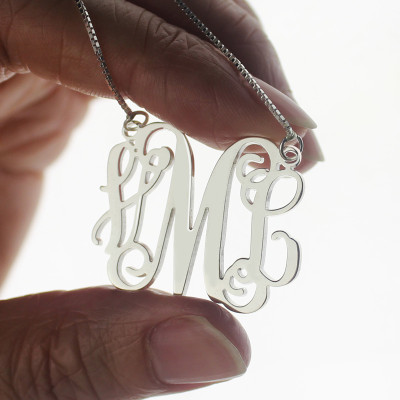 Personalized Monogram Initial Necklace Sterling Silver - Handmade By AOL Special