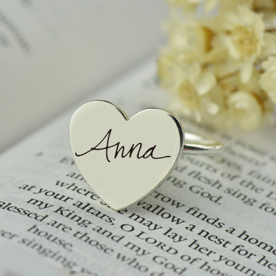 Personalized Signature Ring Handwriting Sterling Silver - Handmade By AOL Special
