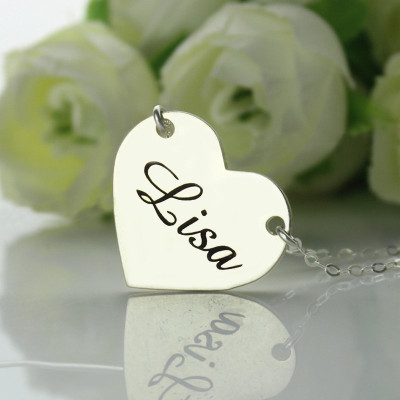 Stamped Name Heart Love Necklaces Sterling Silver - Handmade By AOL Special