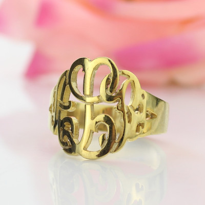 Personalized Hand Drawing Monogrammed Ring Gifts - Handmade By AOL Special
