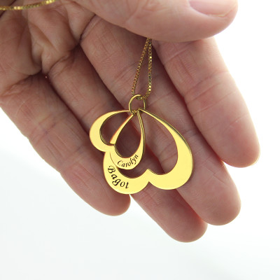 Heart in Heart Name Pendant In 18ct Gold Plated - Handmade By AOL Special