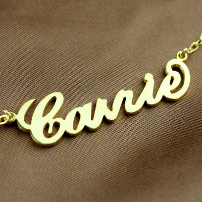Personalized Carrie Name Necklace Solid Gold 18ct - Handmade By AOL Special