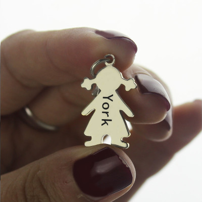 Personalized Baby Girl Pendant Necklace With Name Silver - Handmade By AOL Special