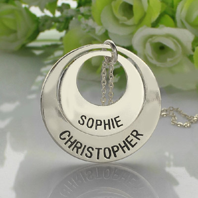 Engraved Ring Mother Necklace Sterling Silver - Handmade By AOL Special