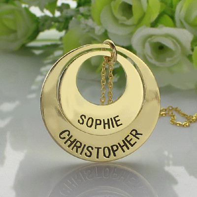 Engraved Ring 18ct Gold Plated Mother Necklace - Handmade By AOL Special