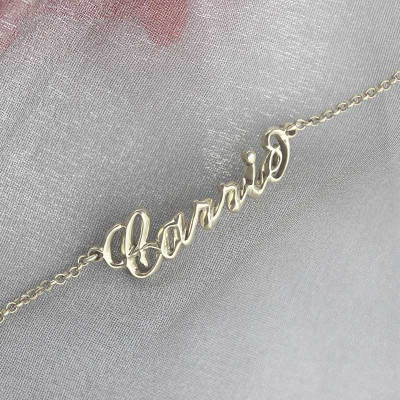 Sterling Silver Women's Name Bracelet Carrie Style - Handmade By AOL Special