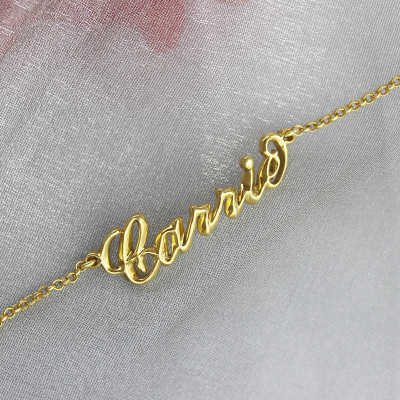 Custom Women's Name Bracelet 18ct Gold Plated - Handmade By AOL Special