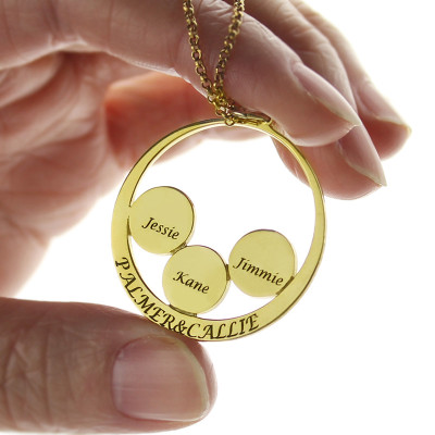 Mothers Family Name Pendant In Gold - Handmade By AOL Special