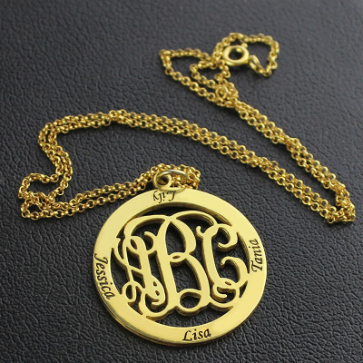 Family Monogram Name Necklace In 18ct Gold Plated - Handmade By AOL Special