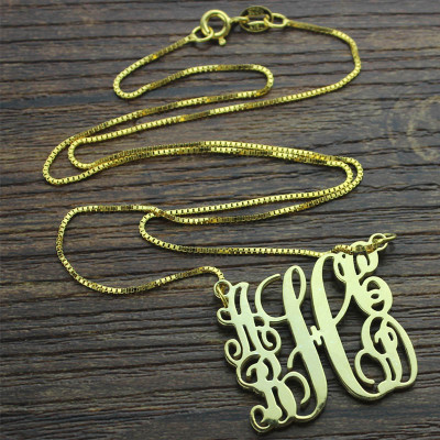 Gold Plated Family Monogram Necklace With 5 Initials - Handmade By AOL Special