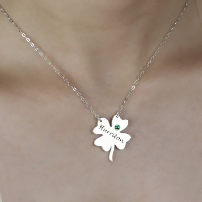 Clover Good Luck Charms Shamrocks Necklace Sterling Silver - Handmade By AOL Special
