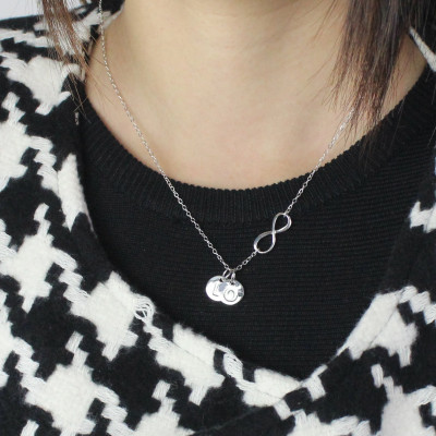 Custom Infinity Initial Necklace,Sister Necklace,Friend Necklace - Handmade By AOL Special