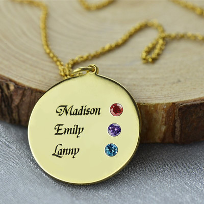 Custom Disc Necklace Engraved Names For Mom - Handmade By AOL Special