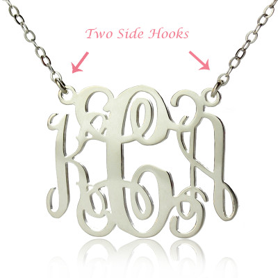 Alexis Bellino Style Monogram Necklace Solid White Gold 18ct - Handmade By AOL Special