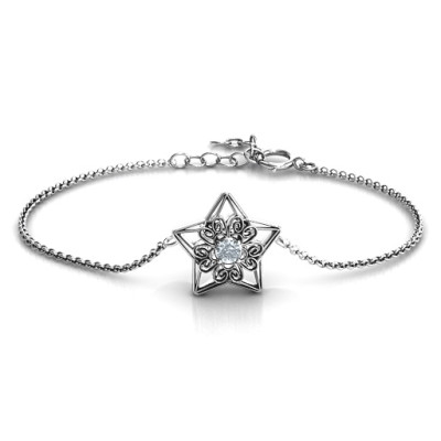 Personalized 3D Star Bracelet with Filigree Detailing - Handmade By AOL Special