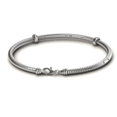 Personalized Silver Snake Bracelet - Handmade By AOL Special
