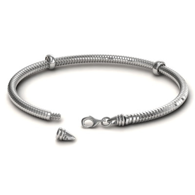 Personalized Silver Snake Bracelet - Handmade By AOL Special