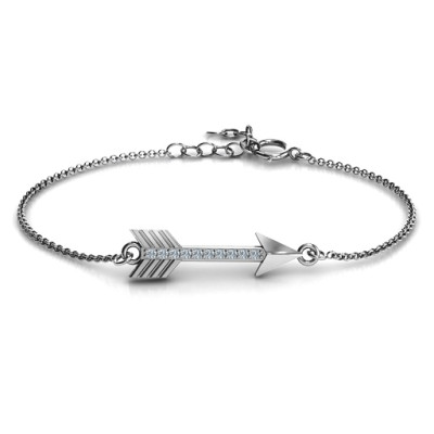 Personalized Arrow Bracelet with Accent Stones - Handmade By AOL Special
