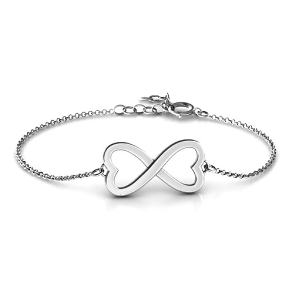 Personalized Double Heart Infinity Bracelet - Handmade By AOL Special