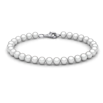 Personalized Freshwater Pearl Bracelet with Silver Clasp - Handmade By AOL Special