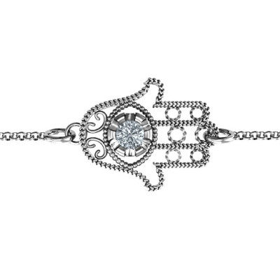 Personalized Horizontal Hamsa Bracelet - Handmade By AOL Special