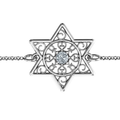 Personalized Star of David with Filigree Bracelet - Handmade By AOL Special