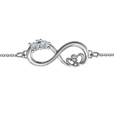 Sterling Silver Double the Love Infinity Bracelet - Handmade By AOL Special
