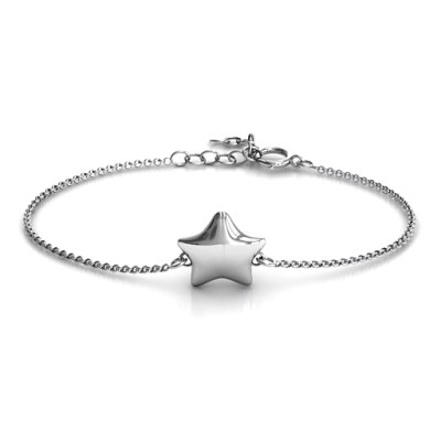 Personalized Sterling Silver Lucky Star Bracelet - Handmade By AOL Special