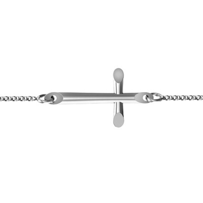 Personalized Sterling Silver Modern Cross Bracelet - Handmade By AOL Special