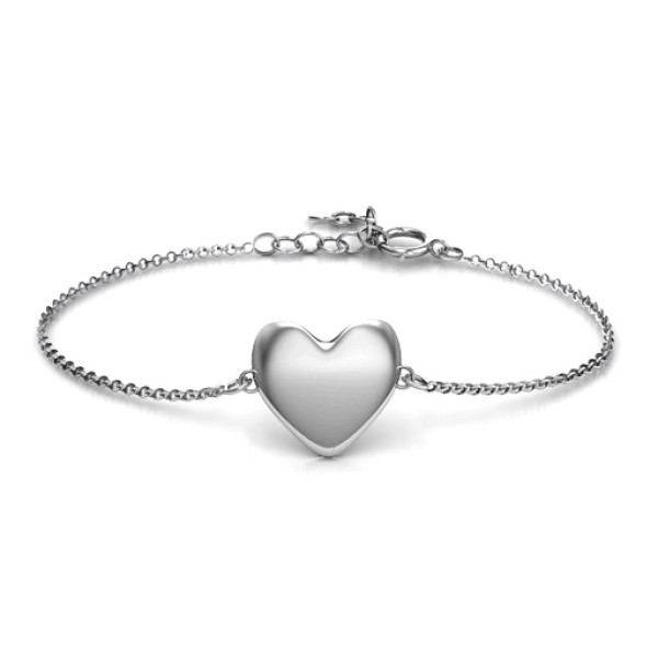 Personalized Sterling Silver Sweet Heart Bracelet - Handmade By AOL Special