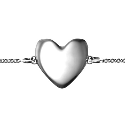 Personalized Sterling Silver Sweet Heart Bracelet - Handmade By AOL Special