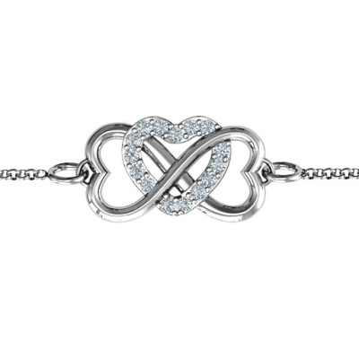 Personalized Triple Heart Infinity Bracelet - Handmade By AOL Special
