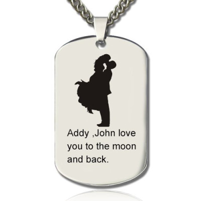 Faill In Love Couple Name Dog Tag Necklace - Handmade By AOL Special