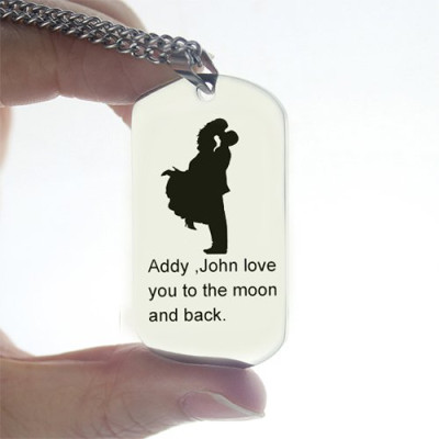 Faill In Love Couple Name Dog Tag Necklace - Handmade By AOL Special