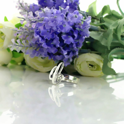 Personalized Carrie Initial Letter Ring Sterling Silver - Handmade By AOL Special