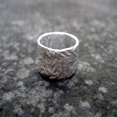 Sterling Silver Rocky Outcrop Broad Ring - Handmade By AOL Special
