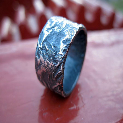 Sterling Silver Rocky Outcrop Broad Ring - Handmade By AOL Special