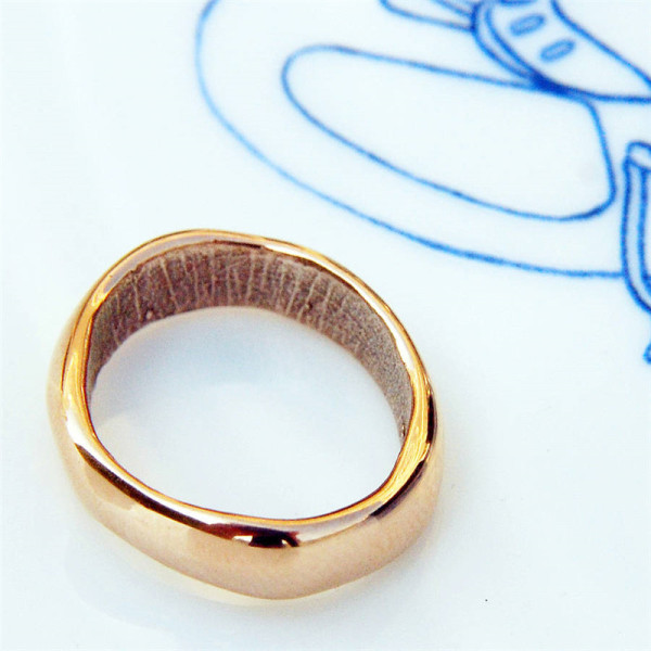 18ct Rose Gold Bespoke Fingerprint Wedding Ring - Handmade By AOL Special