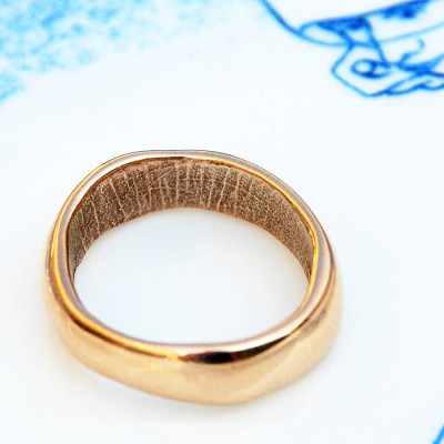 18ct Rose Gold Bespoke Fingerprint Wedding Ring - Handmade By AOL Special