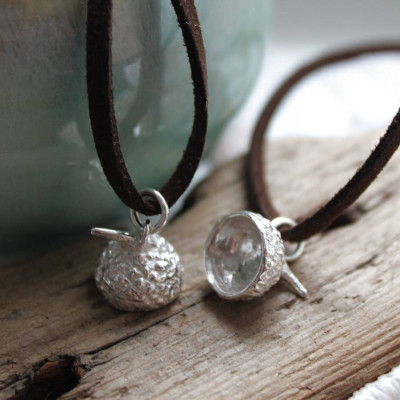 Acorn Cup Pendant - Sterling Silver - Handmade By AOL Special