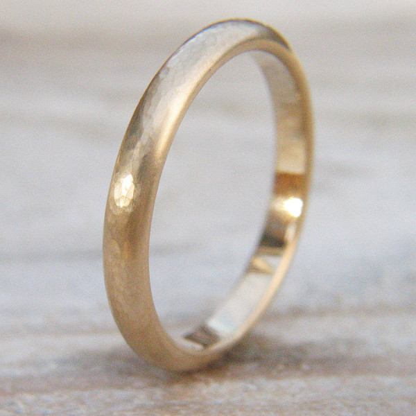 3mm Hammered Wedding Ring In 18ct Gold - Handmade By AOL Special