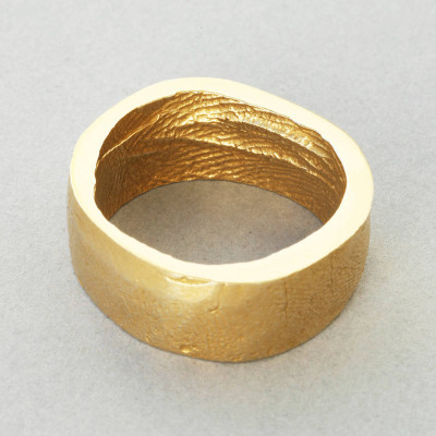 18ct Yellow Gold Bespoke Fingerprint Ring - Handmade By AOL Special