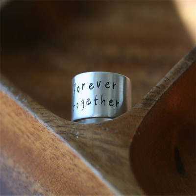 Personalized Between Us Mens Silver Ring - Handmade By AOL Special
