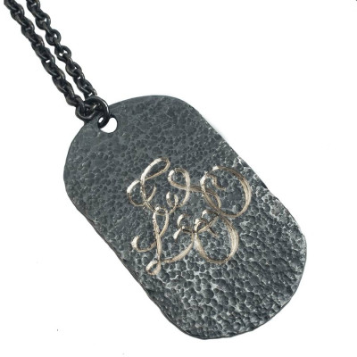 Personalized Oxydised Military Tag Necklace - Handmade By AOL Special