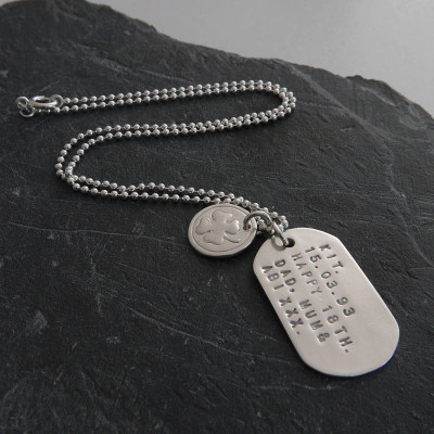 Personalized Solid Silver Identity Dog Tags - Handmade By AOL Special