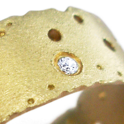 Diamond And 18ct Yellow Gold Ring - Handmade By AOL Special