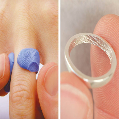 Sterling Silver Bespoke Fingerprint Ring - Handmade By AOL Special