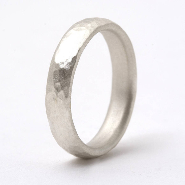 Thin Sterling Silver Hammered Ring - Handmade By AOL Special